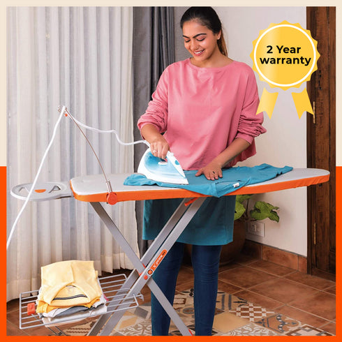 Bathla X-Pres Ace - Large Foldable Ironing Board For Home (Silver)