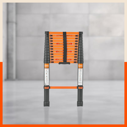 Bathla 12.5 ft Steel Telescopic Ladder | Portable & Compact | Foldable Multipurpose Step Ladder for Home & Outdoor use