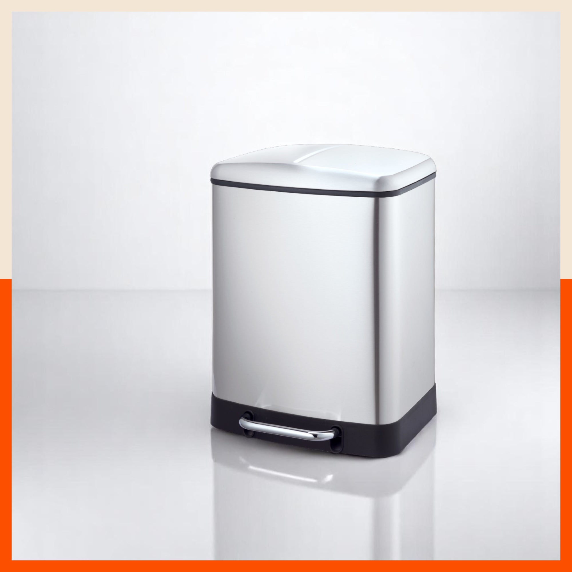Bathla Stainless Steel Dustbin With Lid & Detachable Bin - 12+12L Pedal Bin | Trash Can | Garbage Dustbin For Home, Kitchen