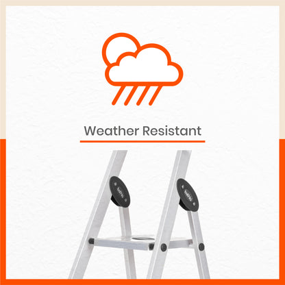 Bathla Prime 3 - Step Aluminium Ladder for Home with Multi Utility Support Handle - Black