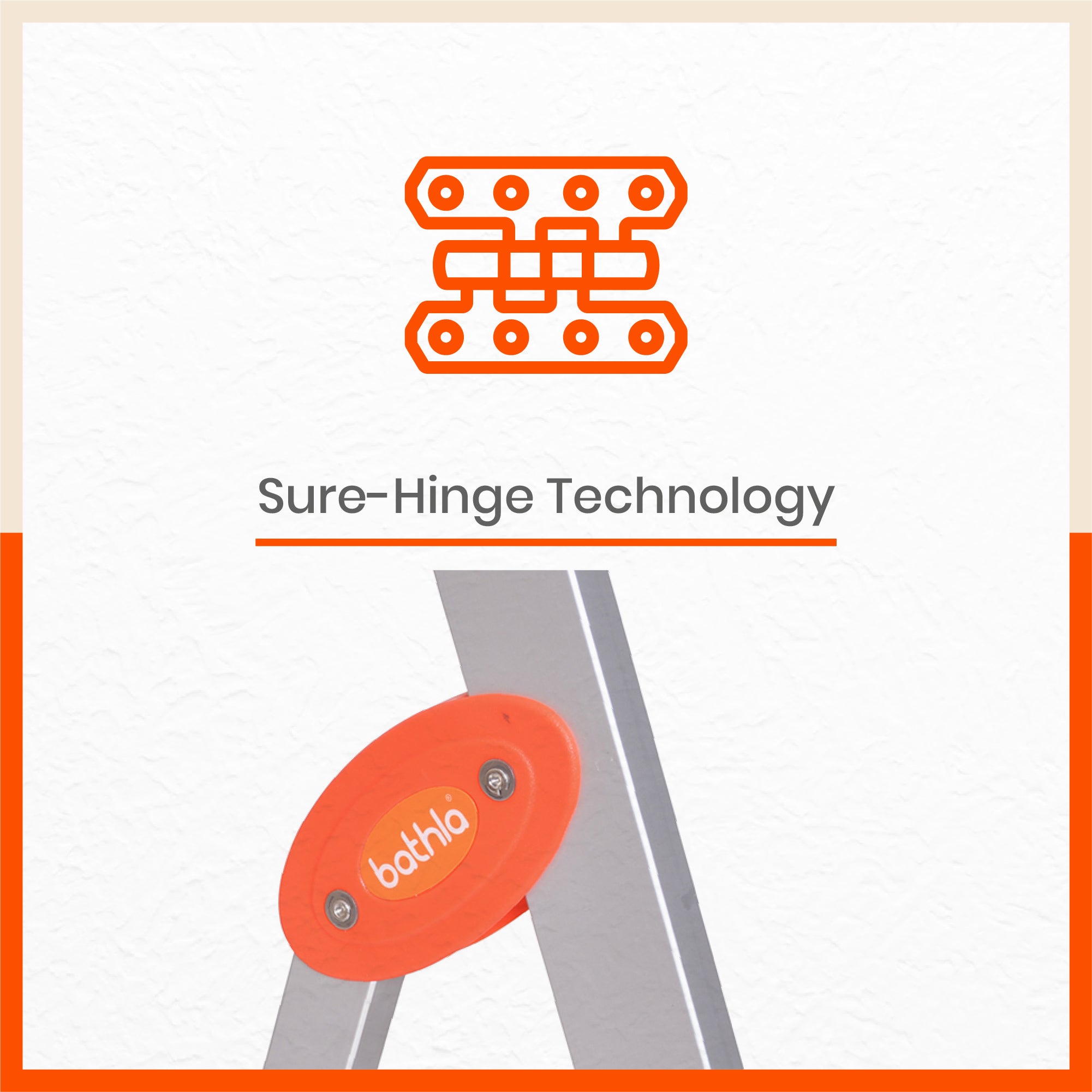 Bathla Prime 4 - Step Aluminium Ladder for Home with Multi Utility Support Handle - Orange