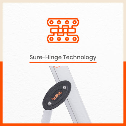 Bathla Prime 3 - Step Aluminium Ladder for Home with Multi Utility Support Handle - Black