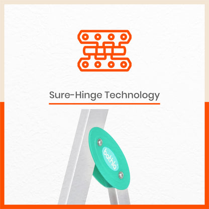 Bathla Prime 4 - Step Aluminium Ladder for Home with Multi Utility Support Handle - Teal