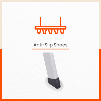 Bathla Prime 4 - Step Aluminium Ladder for Home with Multi Utility Support Handle - Black