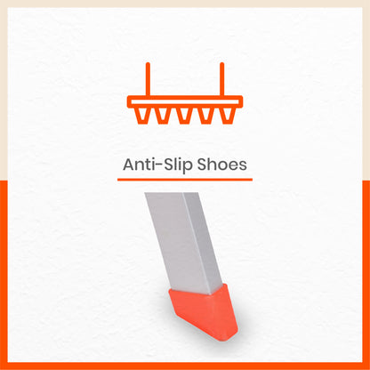 Bathla Prime 4 - Step Aluminium Ladder for Home with Multi Utility Support Handle - Orange