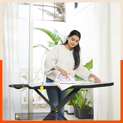 Bathla X-Pres Ace - Foldable Ironing Board For Home (Black & Yellow)