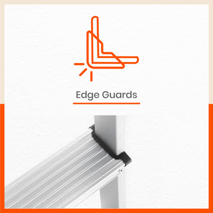 Bathla Elevate 5-Step Foldable Aluminium Ladder For Home with Tool Tray (Black)