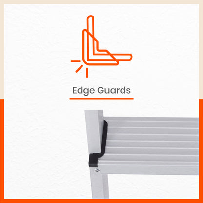 Bathla Prime 4 - Step Aluminium Ladder for Home with Multi Utility Support Handle - Black