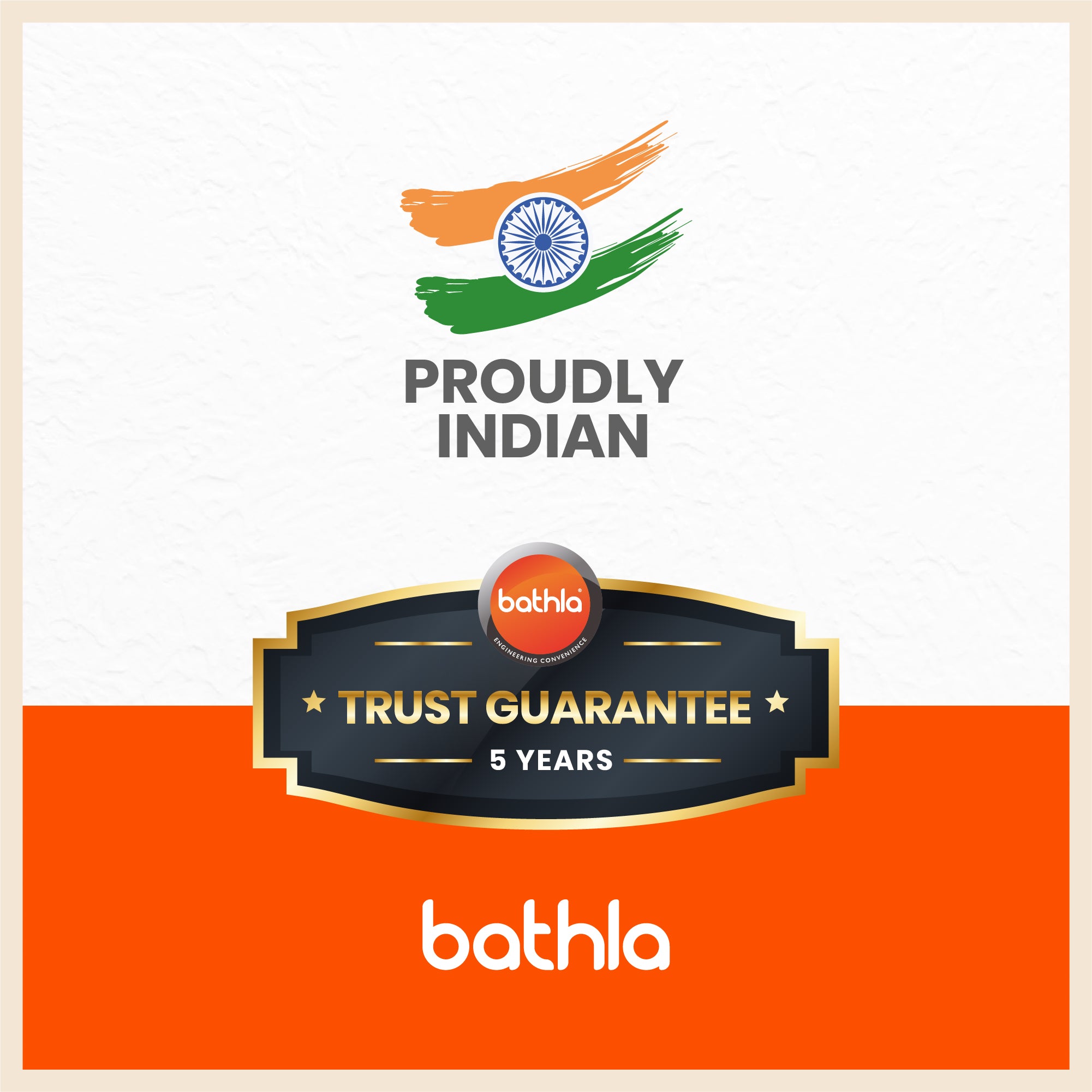 Bathla Prime 3 - Step Aluminium Ladder for Home with Multi Utility Support Handle - Orange