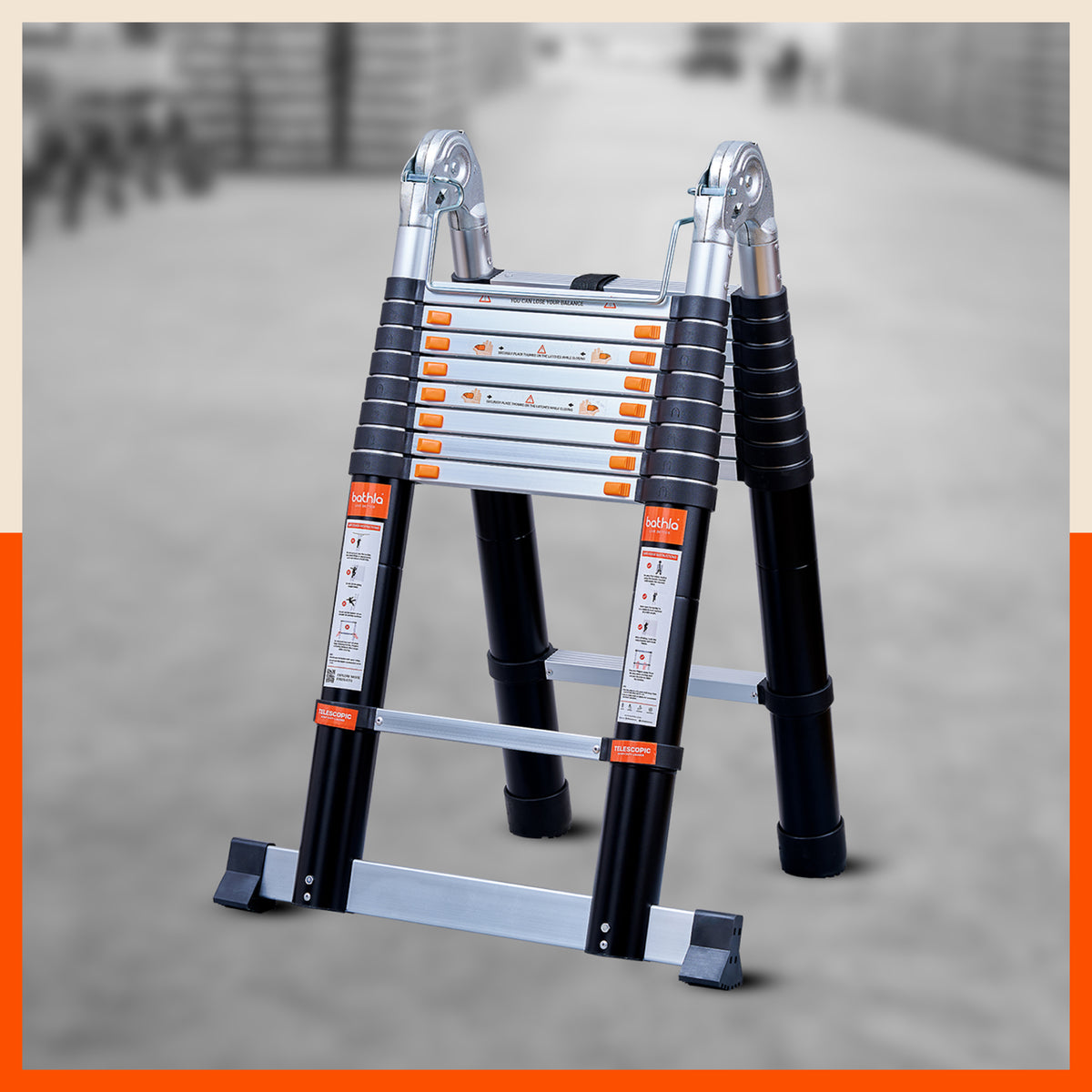 Bathla 20.5 ft A-Type Foldable Aluminium Telescopic Ladder | Portable ...