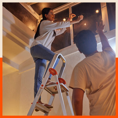 Bathla Advance 4-Step Foldable Aluminium Ladder For Home (Orange)