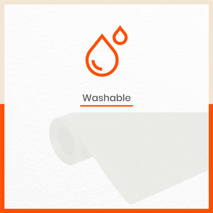 Vega Multipurpose Diamond Texture Shelf Liner | White (60 cm X 300 cm 380 GSM)