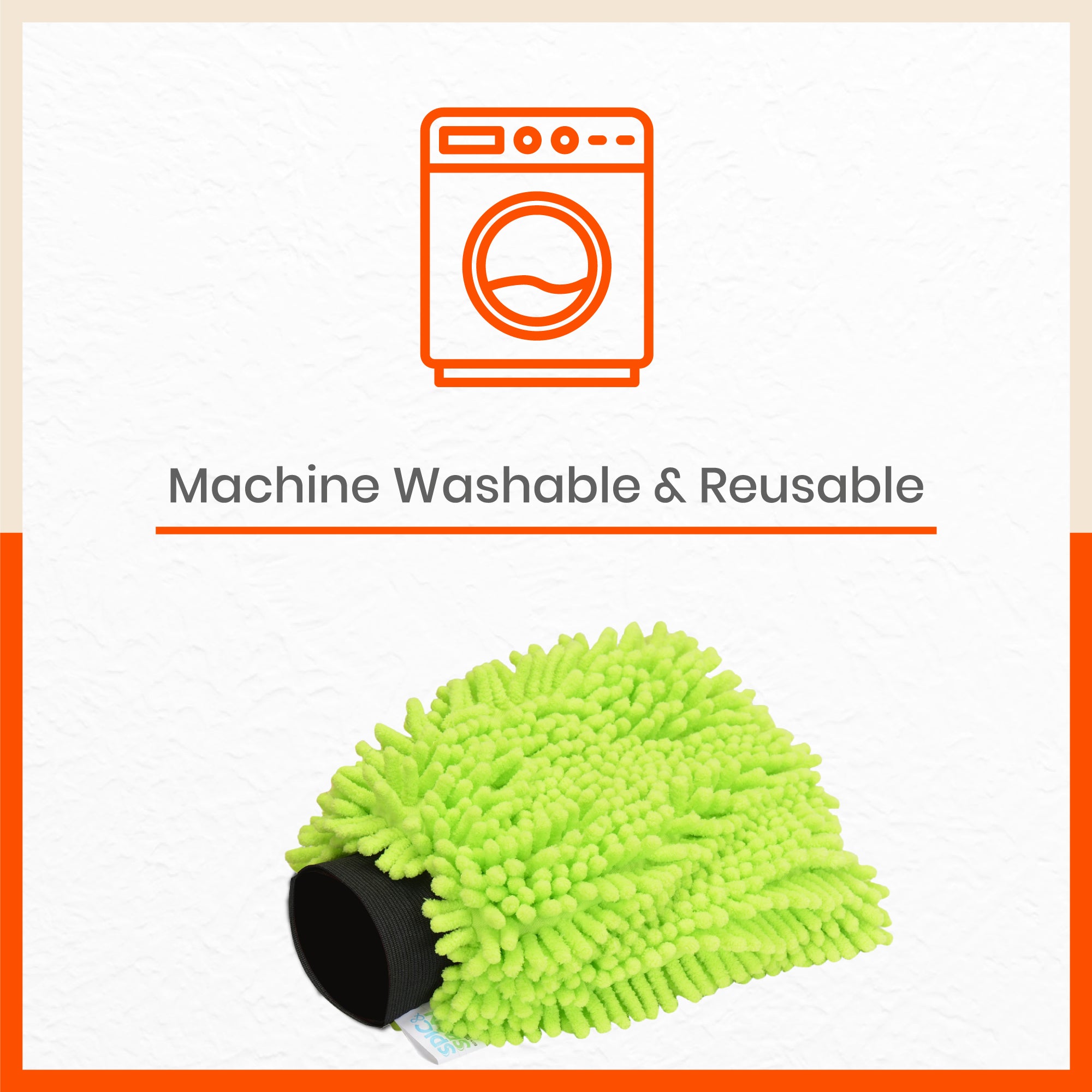 Spic & Span Multi Purpose Micro Fiber Cleaning Glove (Flourescent Green)