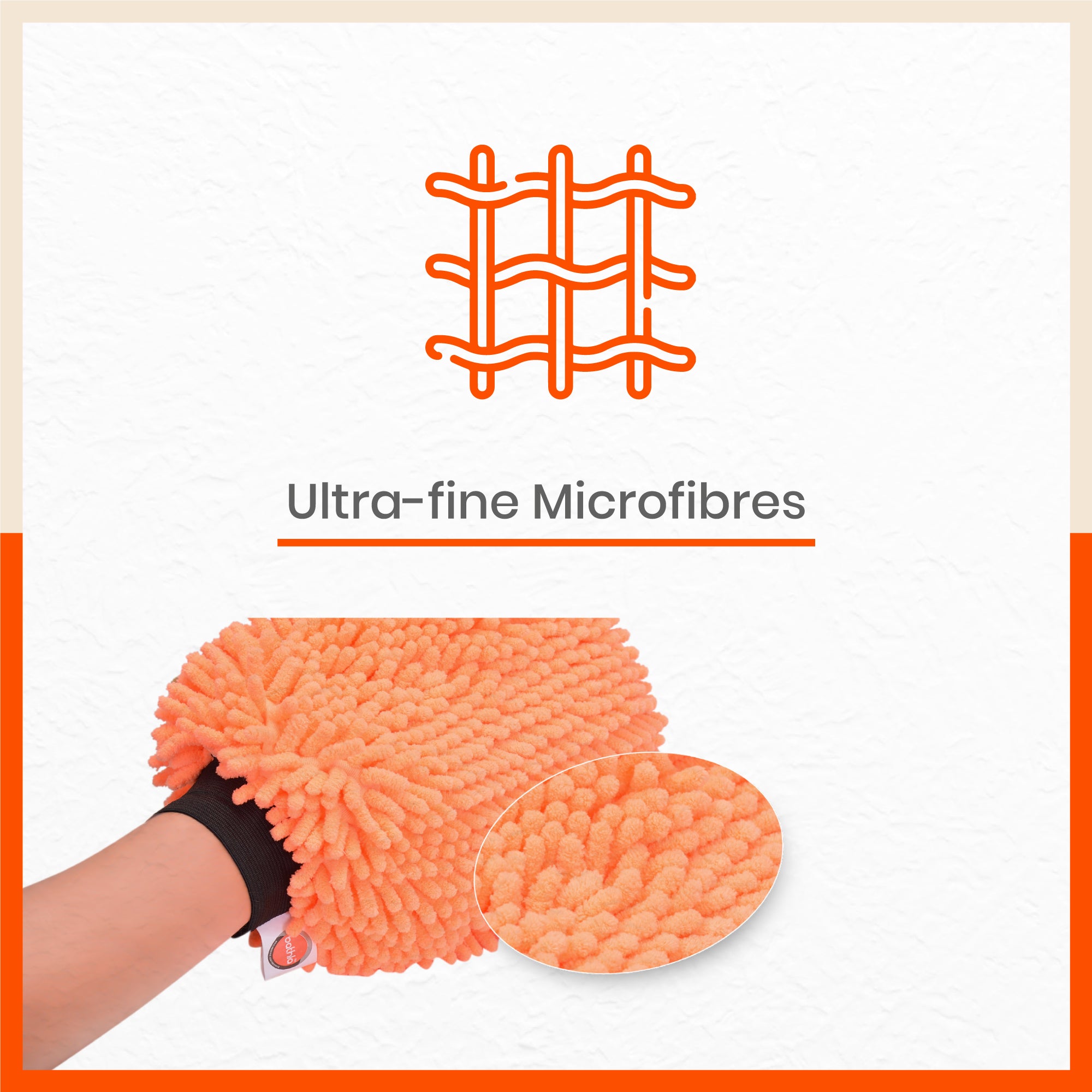 Spic & Span Multi Purpose Micro Fiber Cleaning Glove (Flourescent Orange)