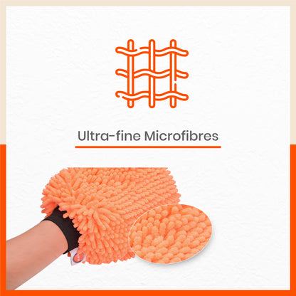 Spic & Span Multi Purpose Micro Fiber Cleaning Glove (Flourescent Orange)