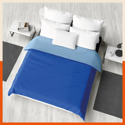 ELVA Reversible Microfiber Comforter / Blanket / Quilt / Duvet For Home | Double â€“ Sky Blue & Blue - 200 GSM