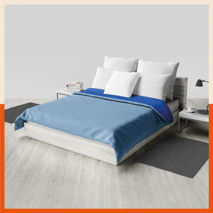 ELVA Reversible Microfiber Comforter / Blanket / Quilt / Duvet For Home | Double â€“ Sky Blue & Blue - 200 GSM