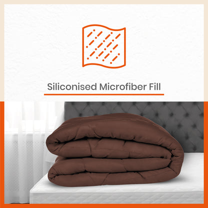 ELVA Reversible Microfiber Comforter / Blanket / Quilt / Duvet For Home | Double â€“ Brown & Beige - 200 GSM