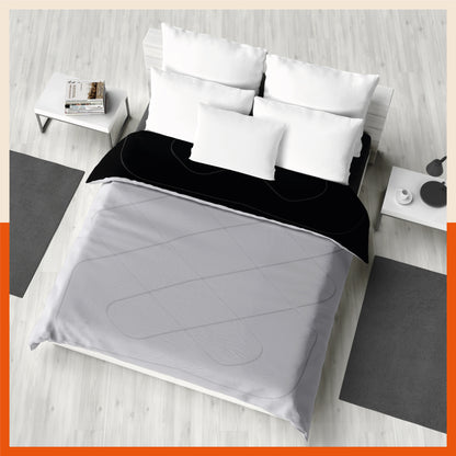 ELVA Reversible Microfiber Comforter / Blanket / Quilt / Duvet For Home | Double â€“ Black & Grey - 200 GSM