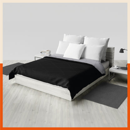 ELVA Reversible Microfiber Comforter / Blanket / Quilt / Duvet For Home | Double â€“ Black & Grey - 200 GSM