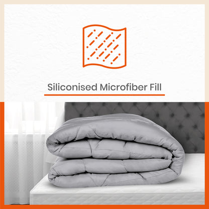 ELVA Reversible Microfiber Comforter / Blanket / Quilt / Duvet For Home | Double â€“ Black & Grey - 200 GSM
