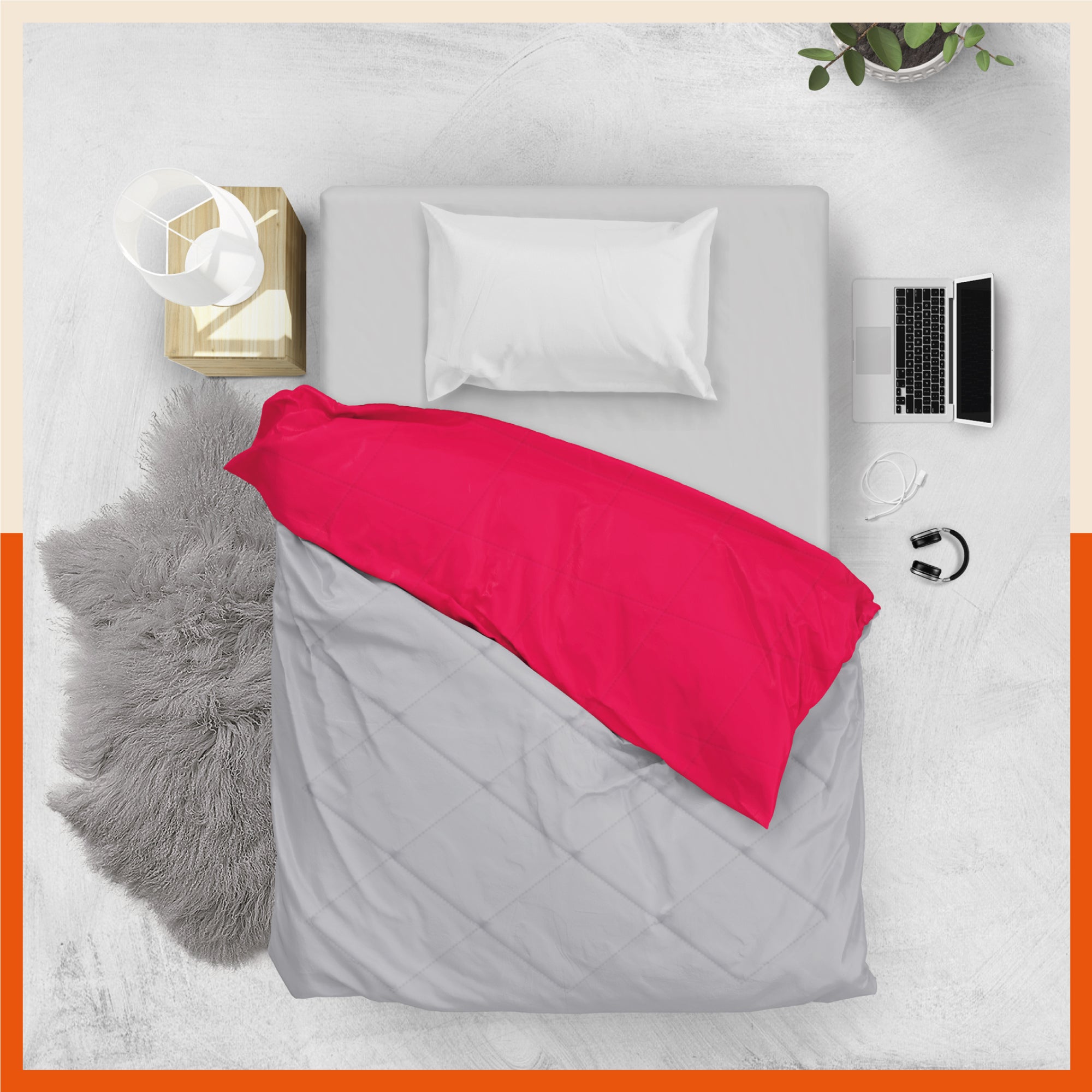 ELVA Reversible Microfiber Comforter / Blanket / Quilt / Duvet For Home | Single â€“ Pink & Grey - 200 GSM