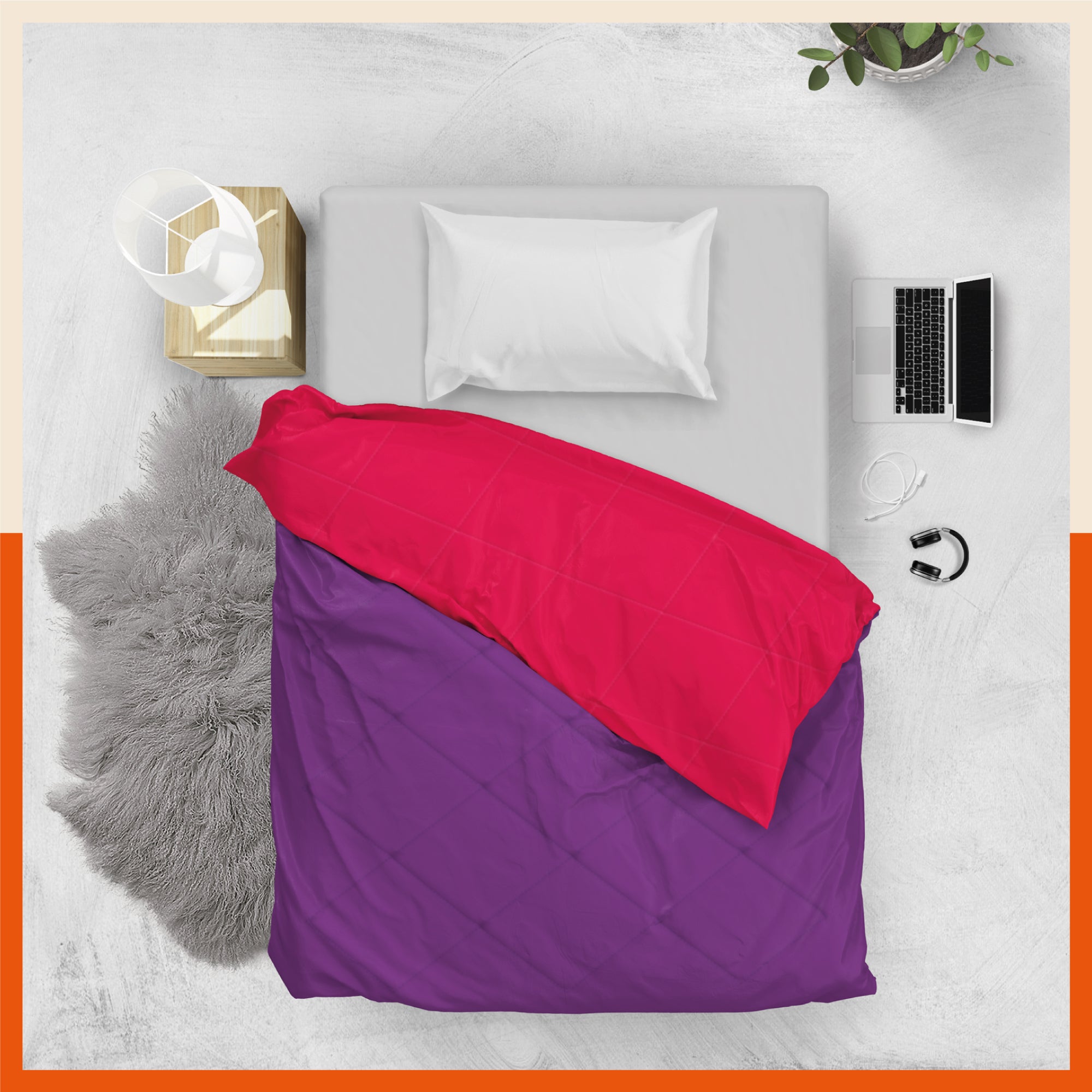ELVA Reversible Microfiber Comforter / Blanket / Quilt / Duvet For Home | Single â€“ Red & Purple - 200 GSM