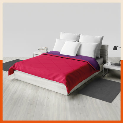 ELVA Reversible Microfiber Comforter / Blanket / Quilt / Duvet For Home | Double â€“ Red & Purple - 200 GSM