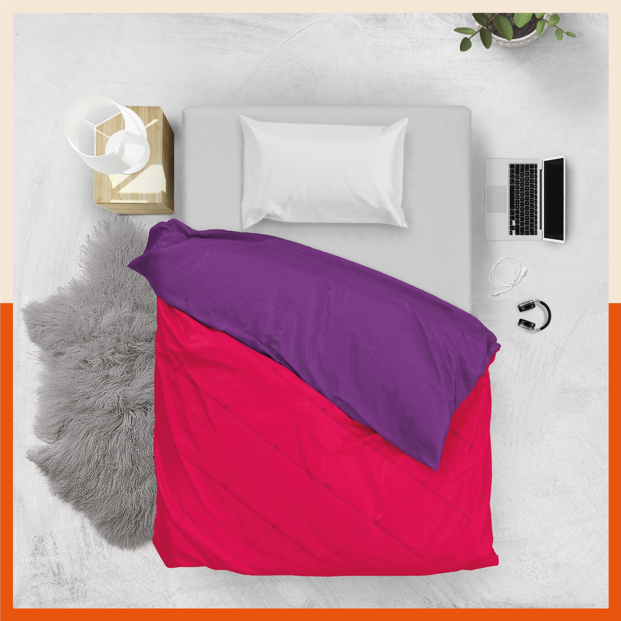 ELVA Reversible Microfiber Comforter / Blanket / Quilt / Duvet For Home | Single â€“ Red & Purple - 200 GSM