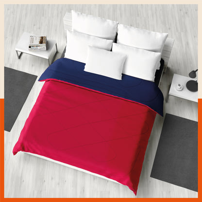 ELVA Reversible Microfiber Comforter / Blanket / Quilt / Duvet For Home | Double â€“ Red & Navy - 200 GSM