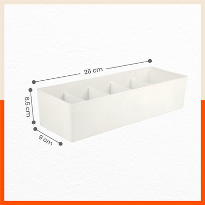 Stomo Dori Multi-Purpose Stackable Drawer Organizer For Home | Ivory - Set of 3