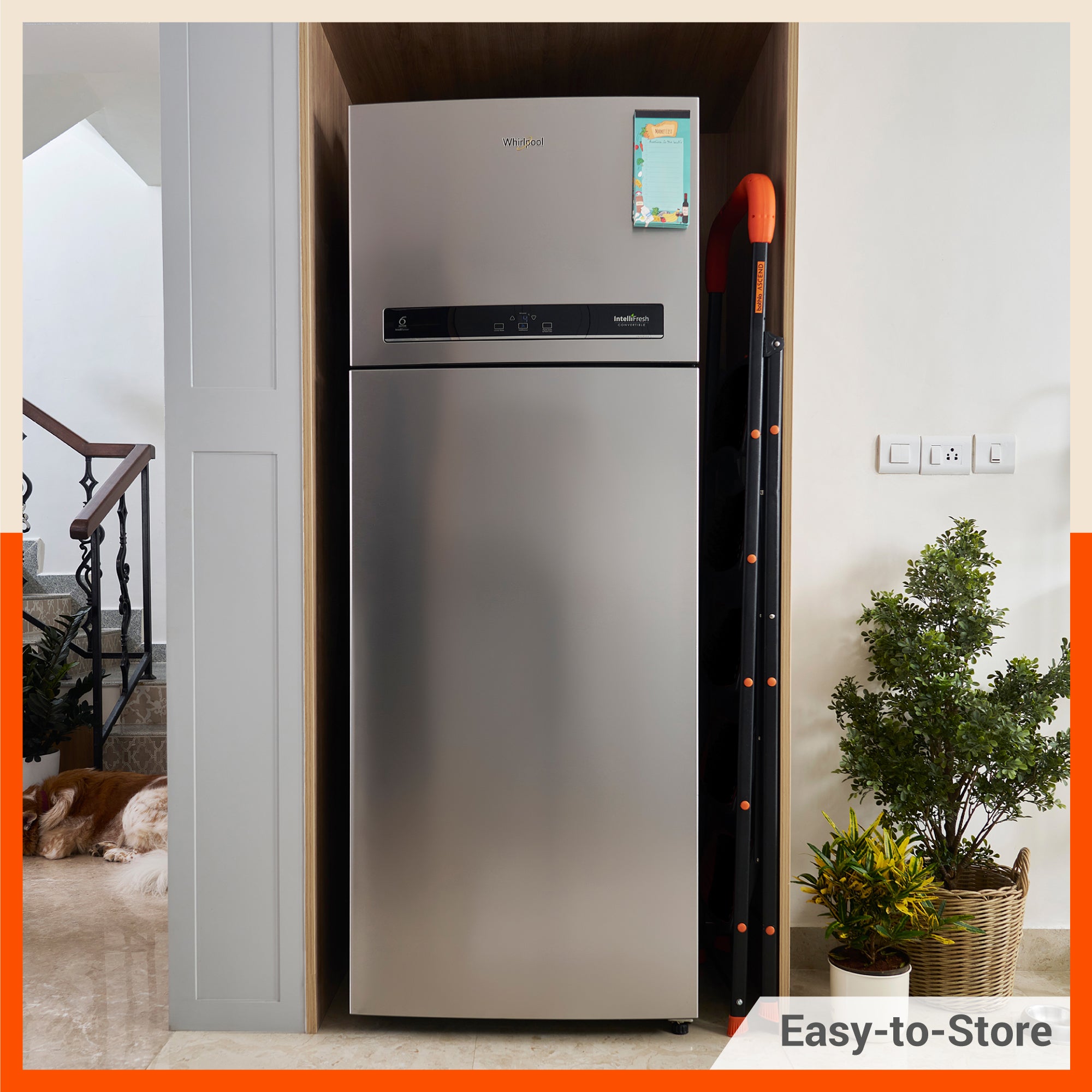 Bathla Ascend 2 Step Heavy Duty Steel Ladder for Home - Orange & Black