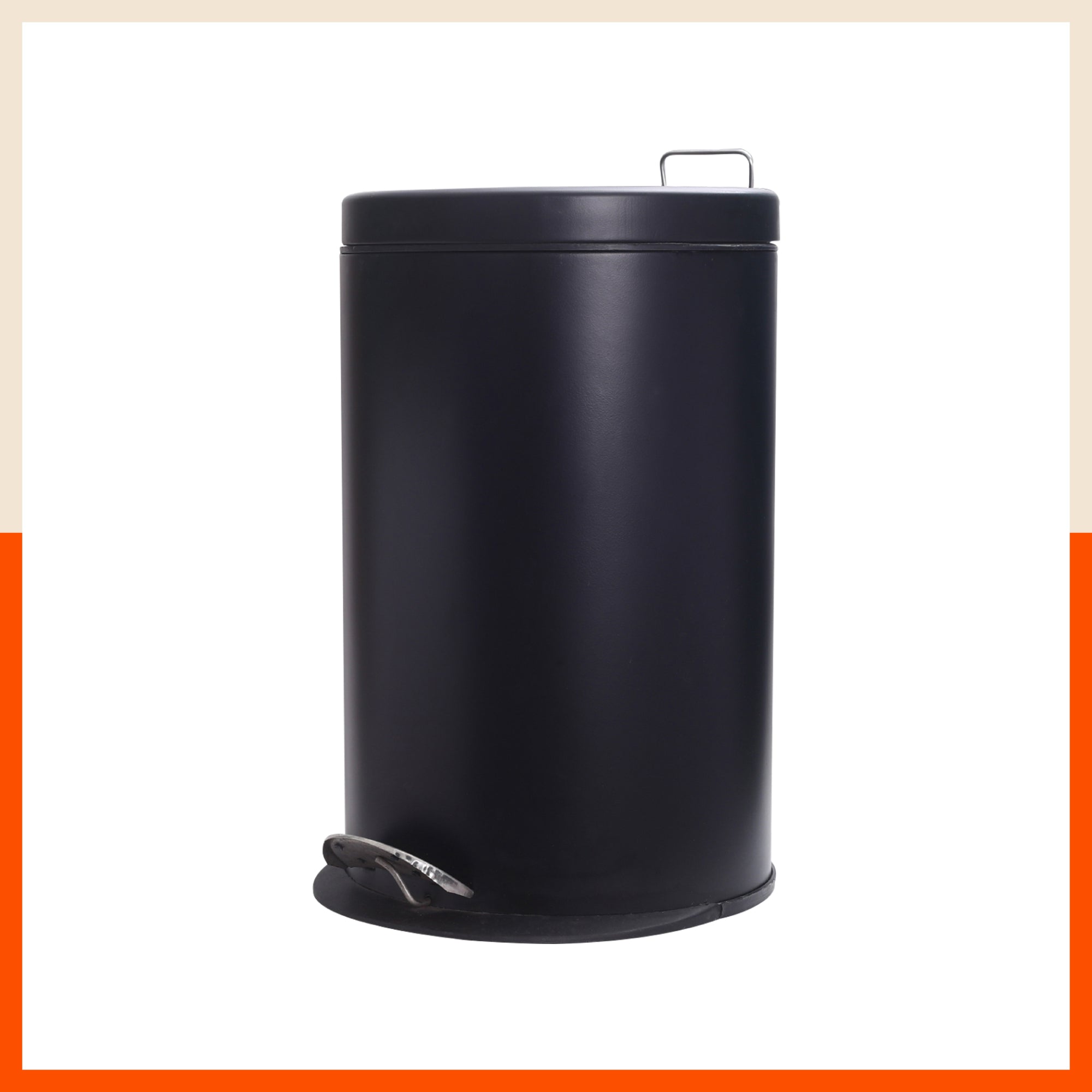 Bathla Accord Black Step Dustbin for Home, Office & Kitchen - 20 Litres | Heavy-Duty Step Bin with Foot Pedal | Durable & Hands-Free Waste Bin
