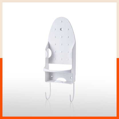 Bathla Heat Resistant Wall Mounted Iron Board Holder with Steel Hooks | Space Saving Design - Organised Cables | White