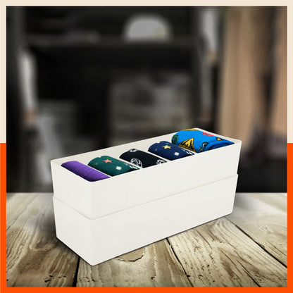 Stomo Dori Multi-Purpose Stackable Drawer Organizer For Home | Ivory - Set of 2