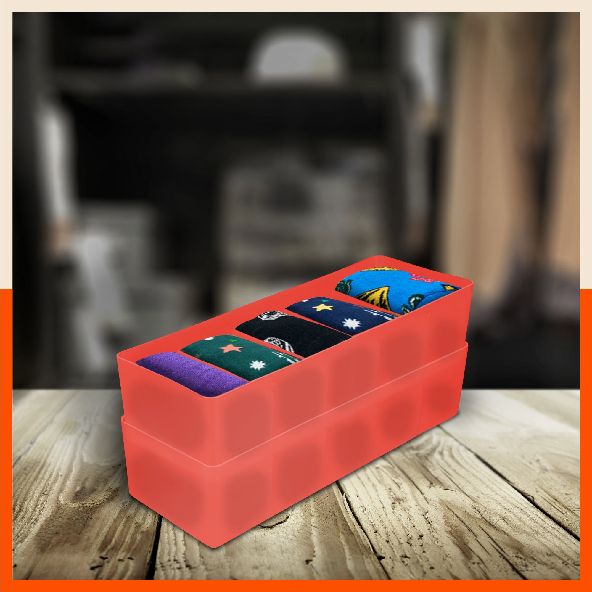 Stomo Dori Multi-Purpose Stackable Drawer Organizer For Home | Melon - Set of 2