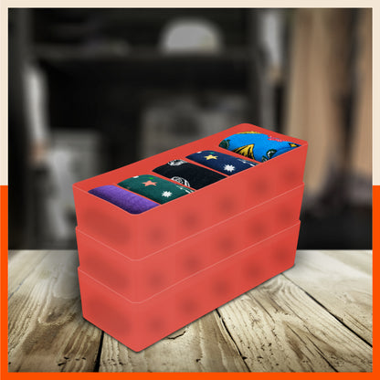 Stomo Dori Multi-Purpose Stackable Drawer Organizer For Home | Melon - Set of 3
