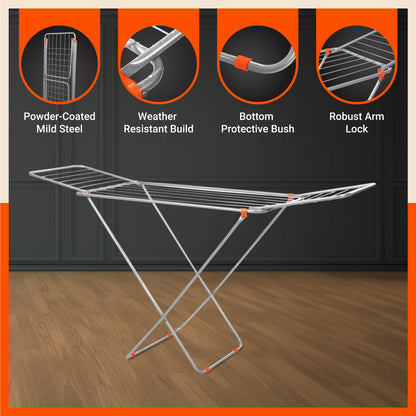Bathla Mobidry Aero Steel Foldable Clothes Drying Stand - close-up