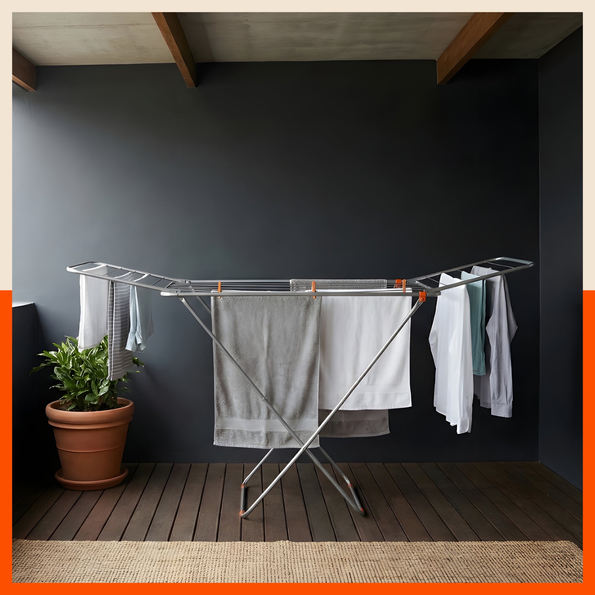 Bathla Mobidry Aero Steel Foldable Clothes Drying Stand - usage view