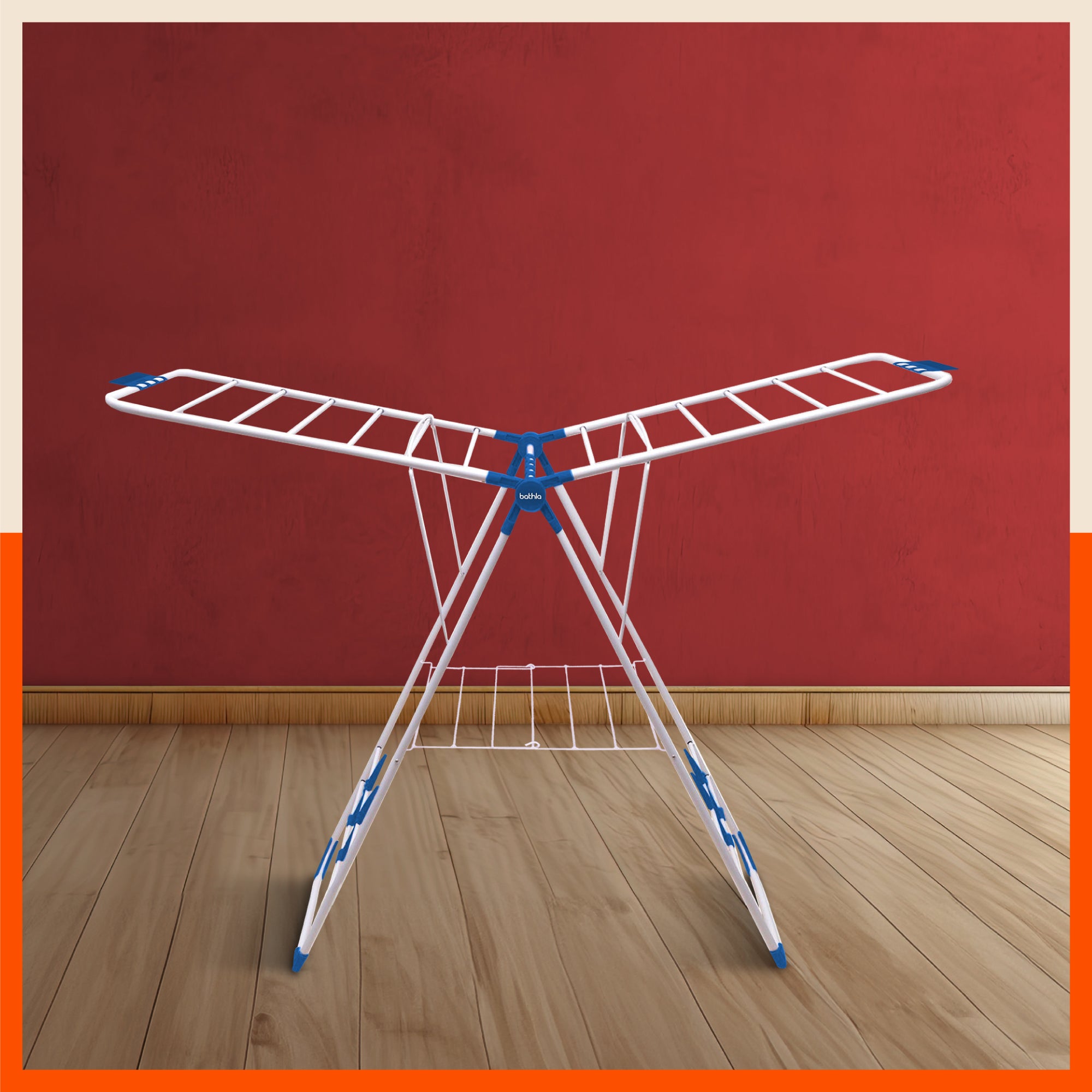 Bathla Mobidry Neo - Foldable Cloth Drying Stand For Home (Blue)