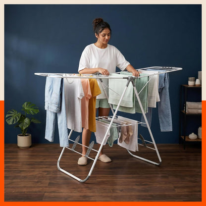 Bathla Mobidry Neo Foldable Cloth Drying Stand for Home (147 x 56 x 110 cm, (Grey)
