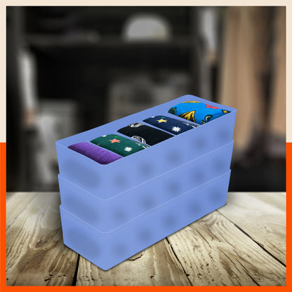 Stomo Dori Multi-Purpose Stackable Drawer Organizer For Home | Ocean - Set of 3