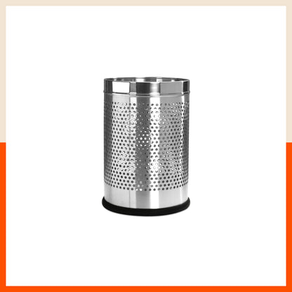 Bathla Stainless Steel Perforated Open Dustbin - 5 Litres | Mesh Trash Can for Home, Office & Commercial Use | Durable, Rust-Resistant & Ventilated Waste Bin