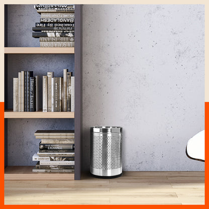 Bathla Stainless Steel Perforated Open Dustbin - 5 Litres | Mesh Trash Can for Home, Office & Commercial Use | Durable, Rust-Resistant & Ventilated Waste Bin