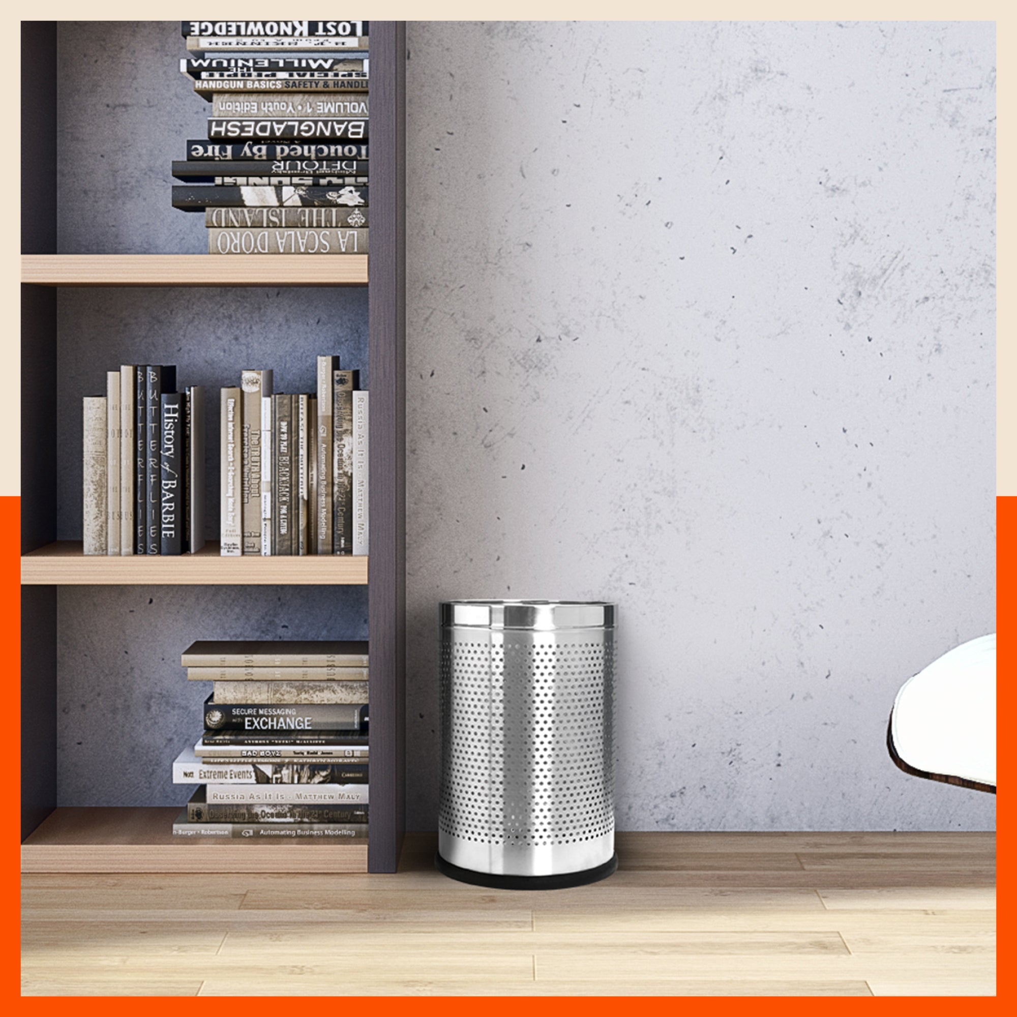 Bathla Stainless Steel Perforated Open Dustbin - 8 Litres | Mesh Trash Can for Home, Office & Commercial Use | Durable, Rust-Resistant & Ventilated Waste Bin