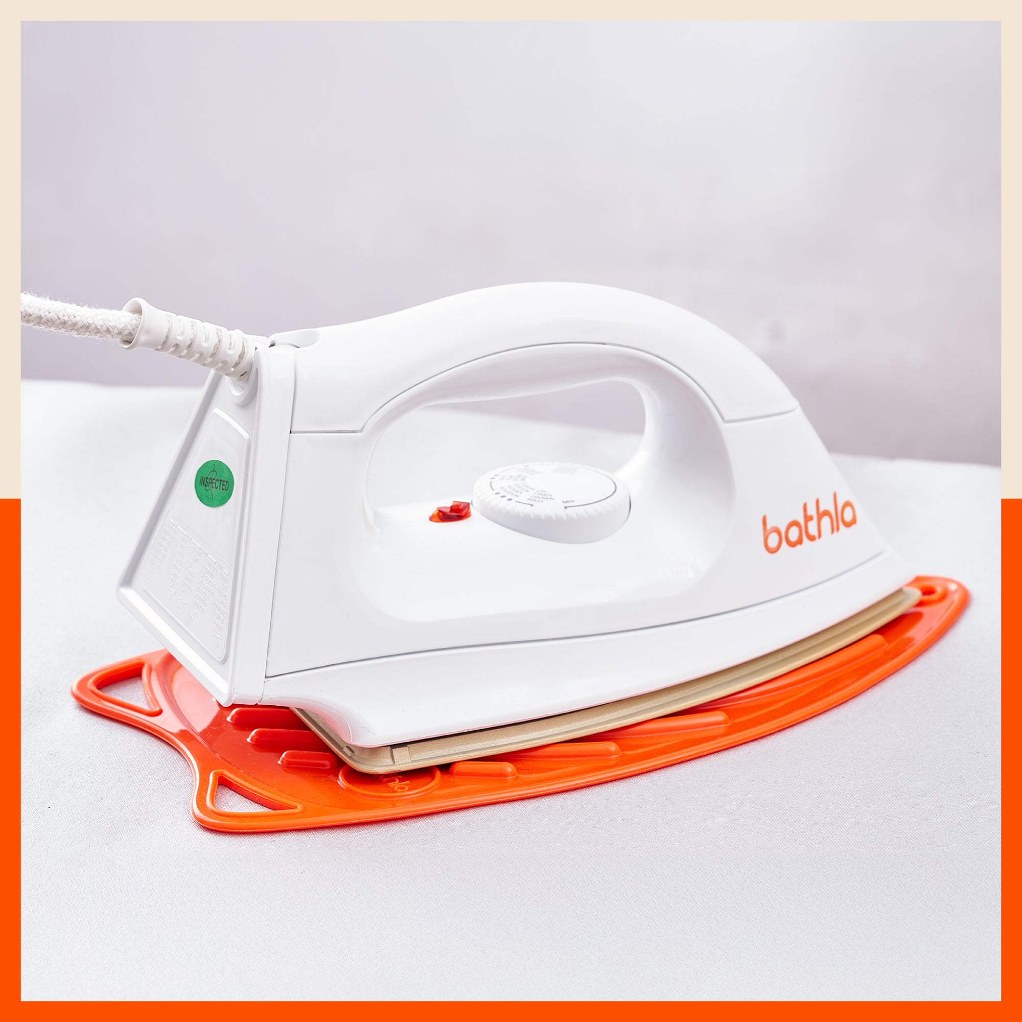 Bathla X-Pres SafeRest Silicone Iron Mat for Hot Iron Rest | Heat-Resistant, Anti-Slip | Washable | Protects Ironing Board from Heat Damage & Keeps Iron Secure - Orange