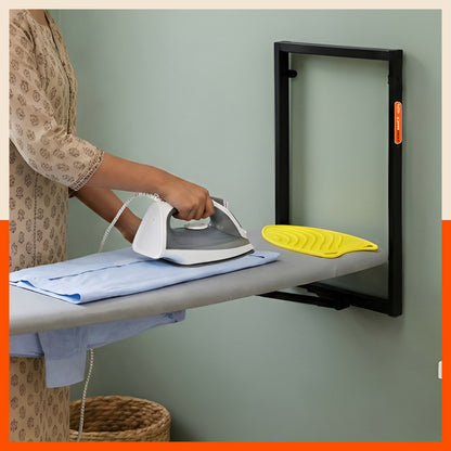 Bathla X-Pres SafeRest Silicone Iron Mat for Hot Iron Rest | Heat-Resistant, Anti-Slip | Washable | Protects Ironing Board from Heat Damage & Keeps Iron Secure - Yellow