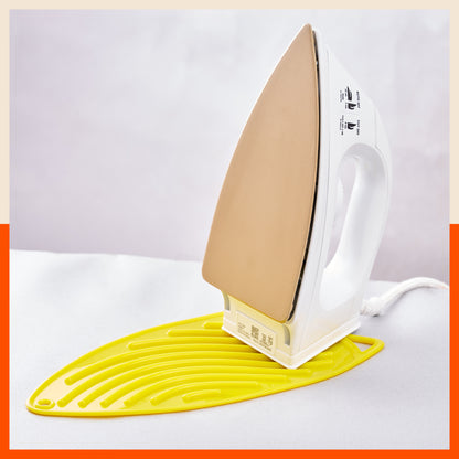 Bathla X-Pres SafeRest Silicone Iron Mat for Hot Iron Rest | Heat-Resistant, Anti-Slip | Washable | Protects Ironing Board from Heat Damage & Keeps Iron Secure - Yellow