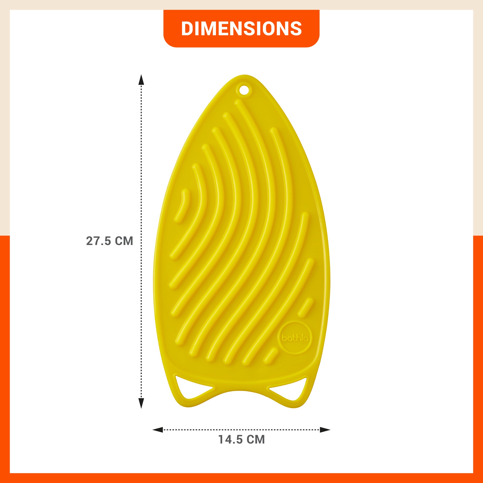 Bathla X-Pres SafeRest Silicone Iron Mat for Hot Iron Rest | Heat-Resistant, Anti-Slip | Washable | Protects Ironing Board from Heat Damage & Keeps Iron Secure - Yellow