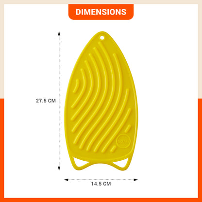 Bathla X-Pres SafeRest Silicone Iron Mat for Hot Iron Rest | Heat-Resistant, Anti-Slip | Washable | Protects Ironing Board from Heat Damage & Keeps Iron Secure - Yellow